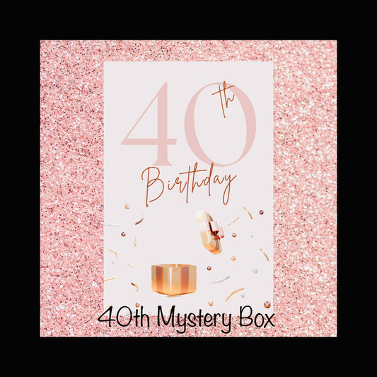 40th Birthday Themed Mystery Beauty Party Box-Surprise Beauty and Self-Care Products for a Milestone Celebration