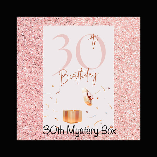 30th Birthday Themed Mystery Beauty Party Box-Surprise Beauty and Self-Care Products for a Milestone Celebration