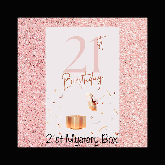 21st Birthday Themed Mystery Beauty Party Box-Surprise Beauty and Self-Care Products for a Milestone Celebration